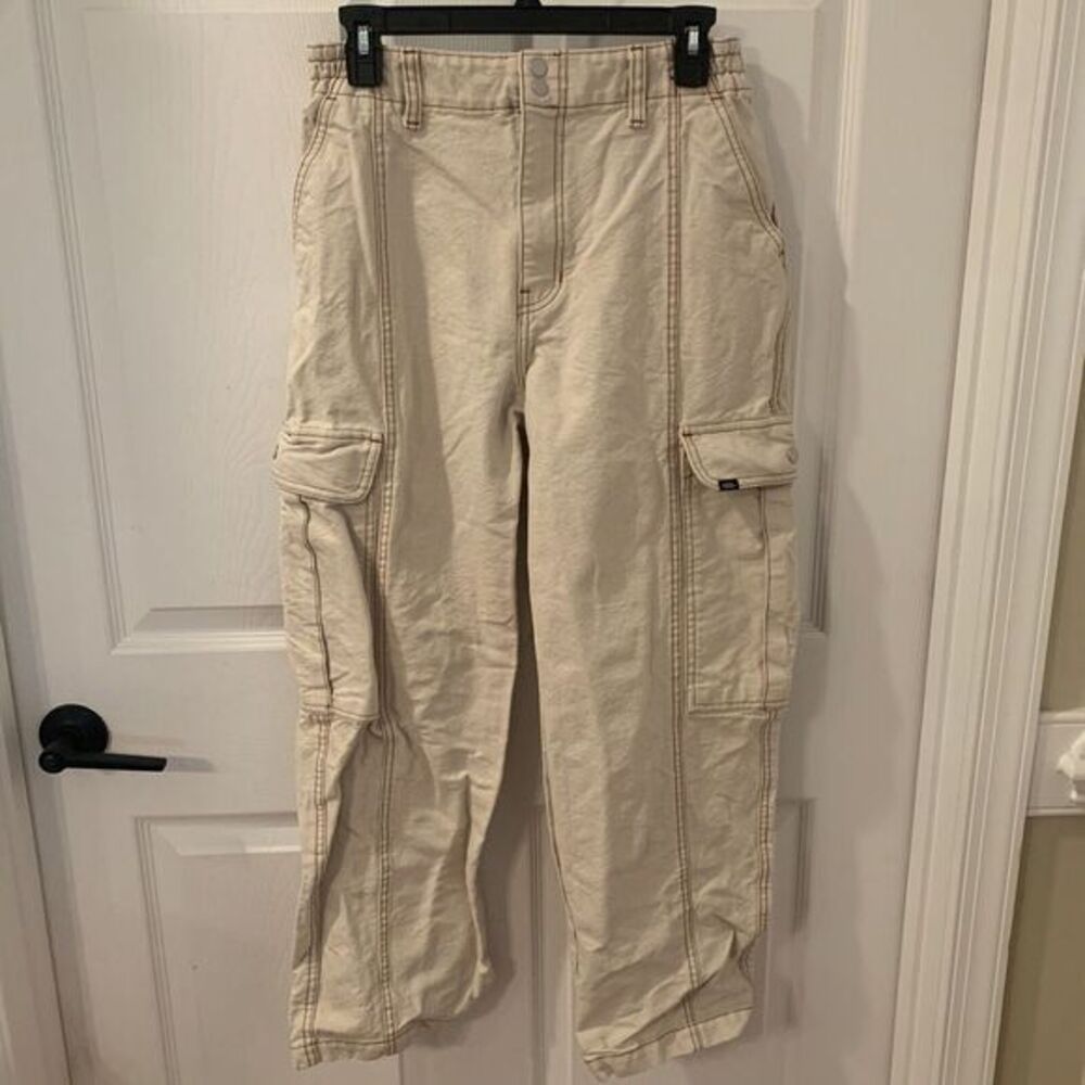 VTG 90s VANS Canvas Pants sz Medium Shorts Beige‎ cargo Skater grunge 30x27 90's